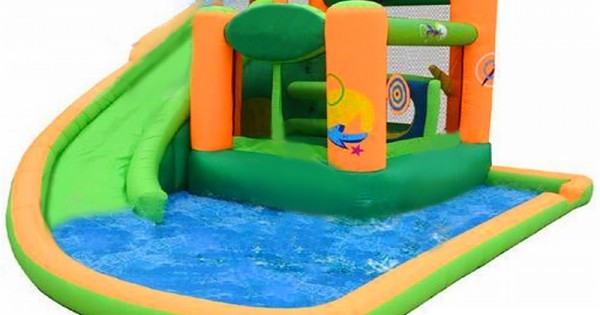 my first water splash and slide