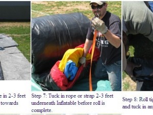 How to roll up a bounce house?