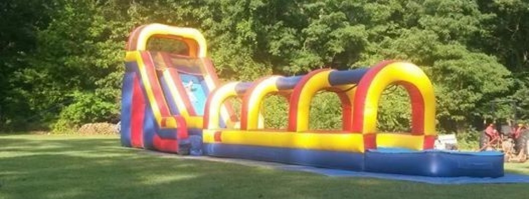 How to make an inflatable slide as 2 parts?